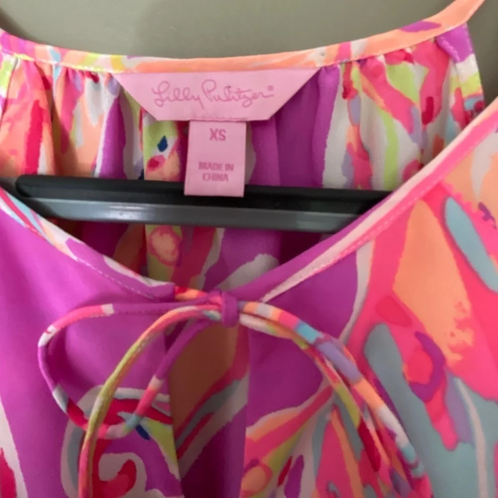 LILLY PULITZER 100% Silk Lachelle Bright Midi Dress Size XS
